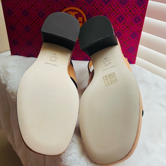 NEW Tory Burch Eleanor Heel Sandal Nevada Crust- Vachetta - Picture 8 of 9